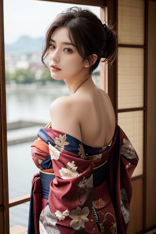 Kimono, Fat, Off Shoulder AI Porn