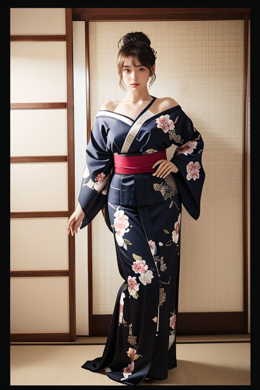 Pixie Cut, Full Body, Kimono AI Porn