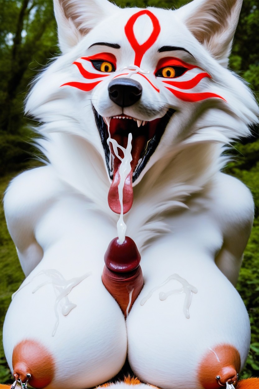 Wolf, Amaterasu, Nude Furry AI Porn