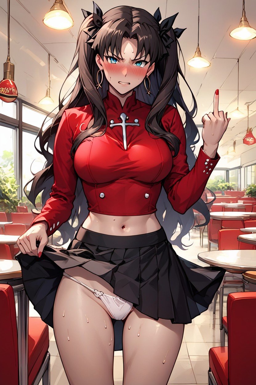 Sweating, Front View, RestaurantPorno IA Hentai