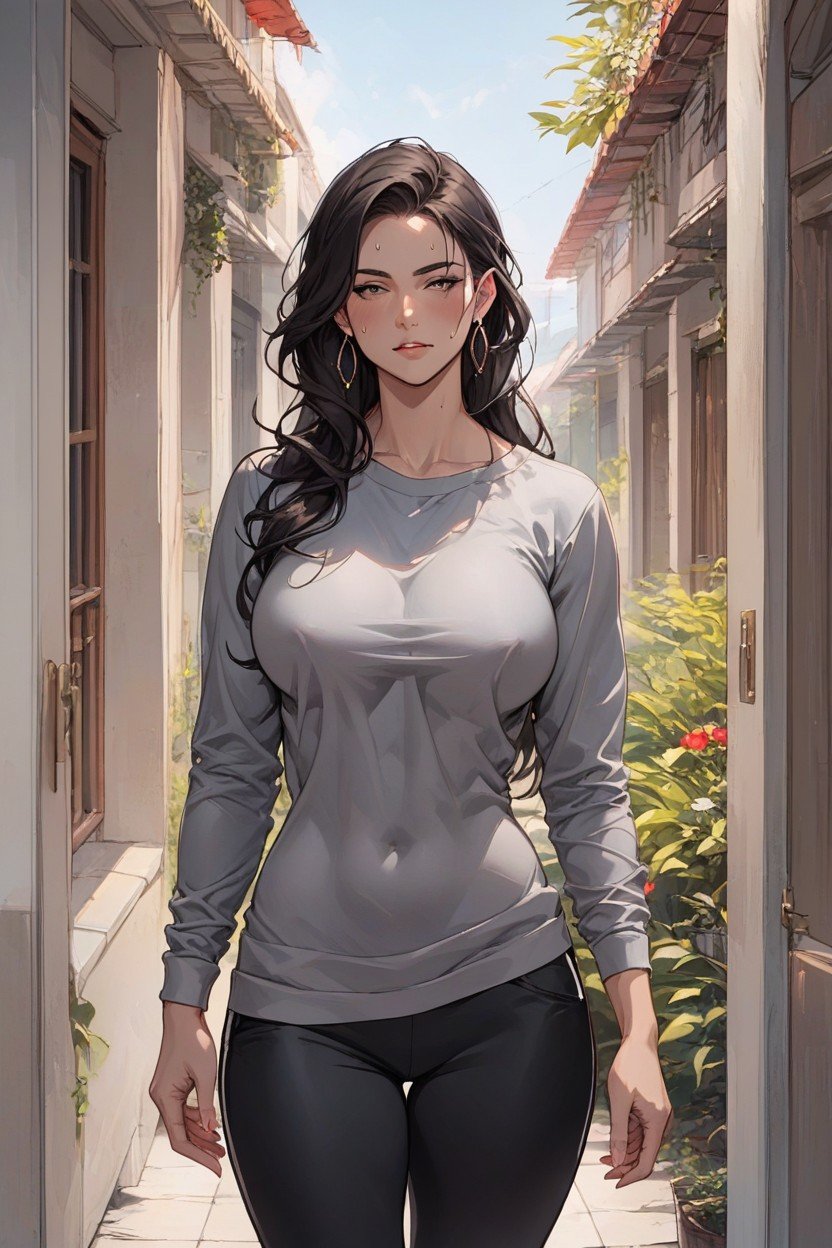 圓潤, She Wore Some Loose Black Sweatpants And A Gray Sweater, Hiding Her AssetsAI黃片