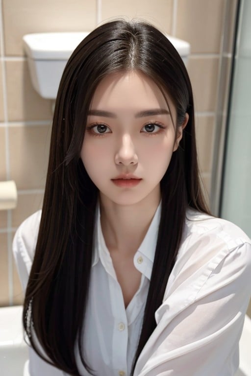 화장실, 18, 오피스 셔츠쉬메일 AI 포르노