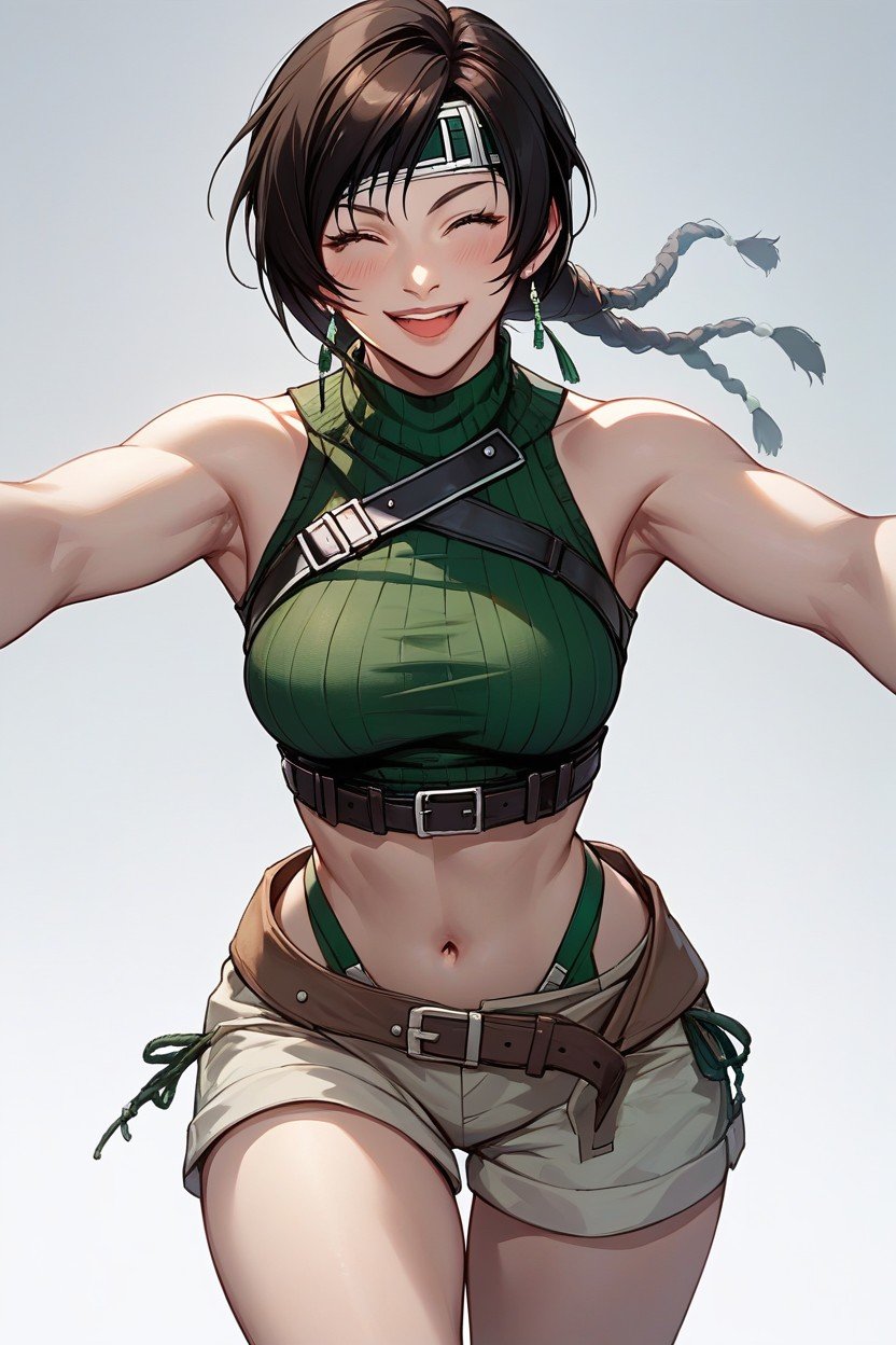 Yuffie Kisaragi Original Costume, 開心, Normal Body ShapeAI獸人黃片