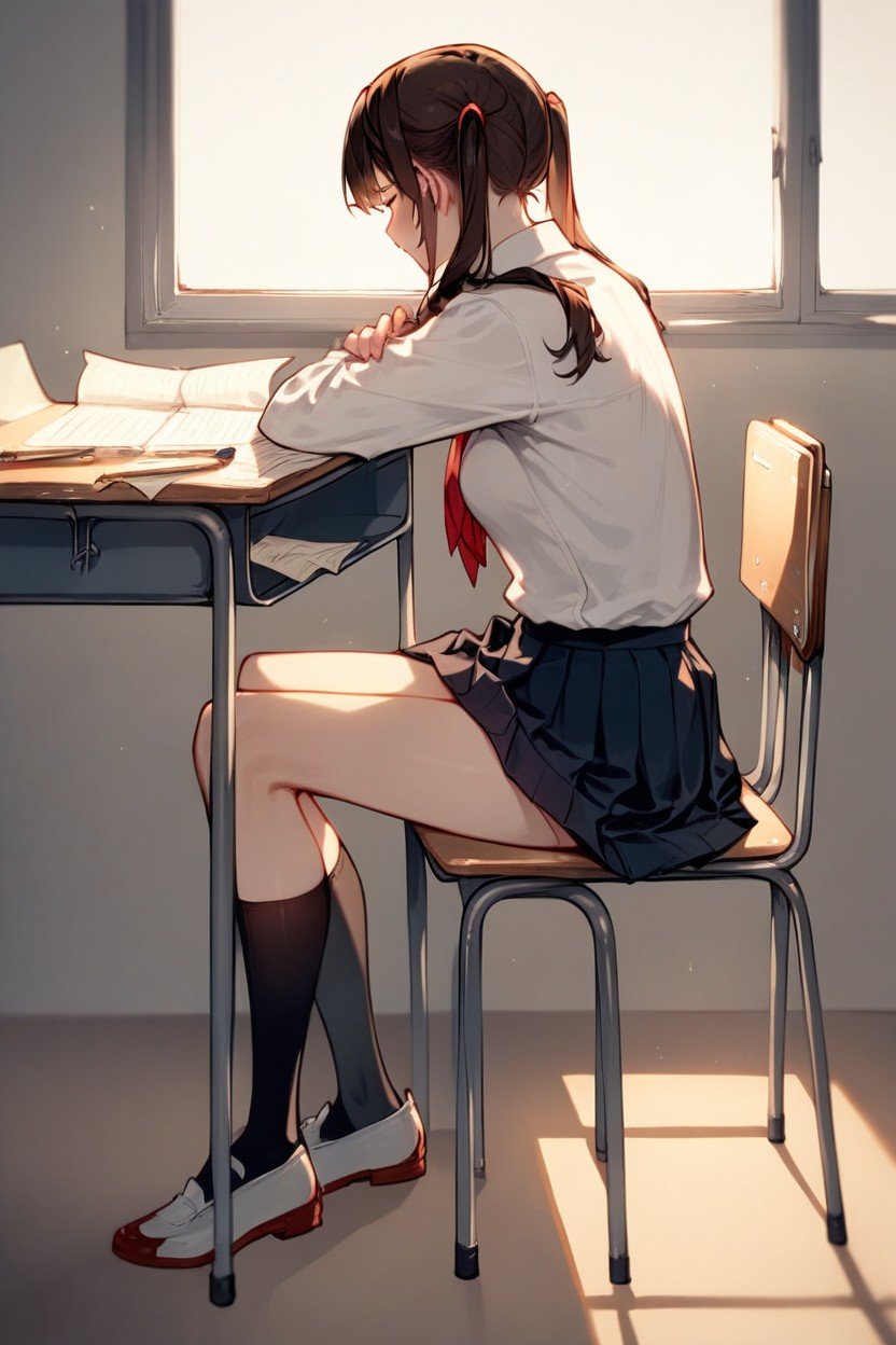 Brunette, Full Body, School UniformAI 포르노