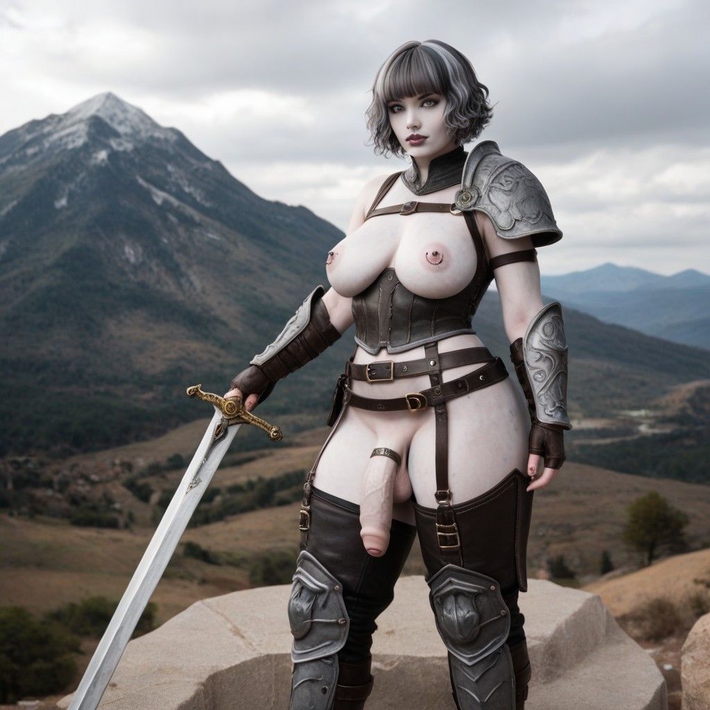 Pierced Nipples, Greaves, Pixie Bob Hair Shemale AI Porn