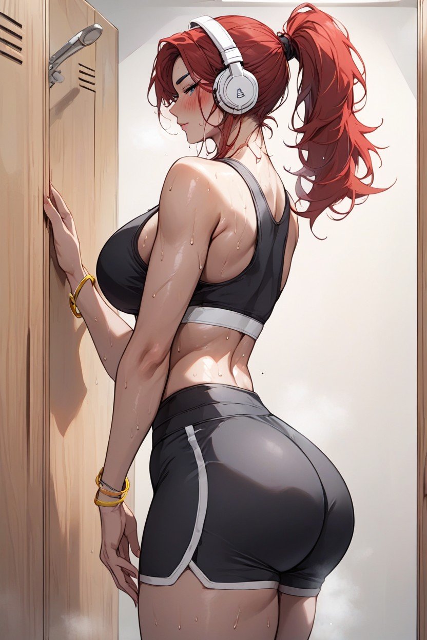 Long Eyelashes, Yoga Shorts, Ponytail Furry AI Porn