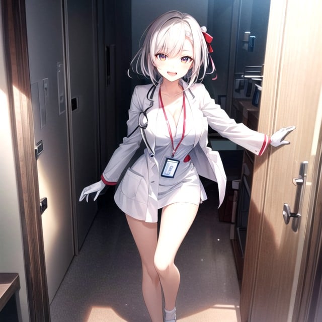 Full Body, White Elbow Gloves, DetailHentai KI Porno