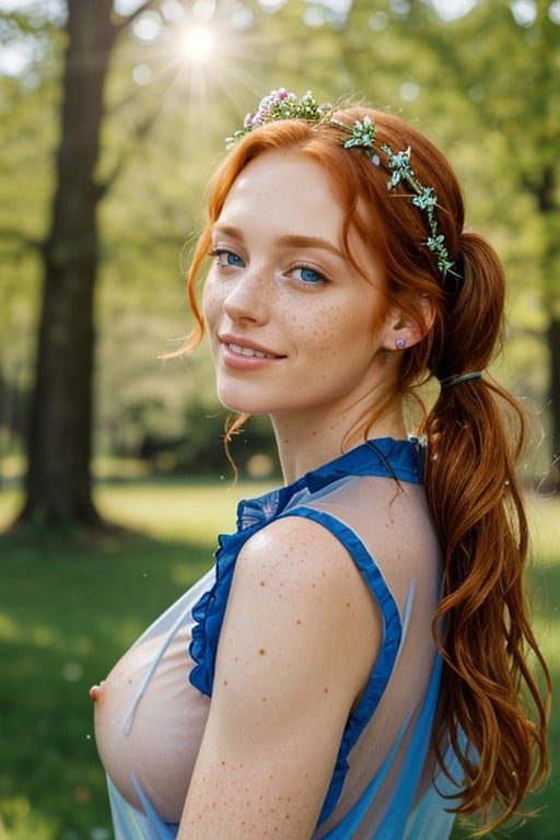 Spring, Ginger Hair, Close Up View AI Porn