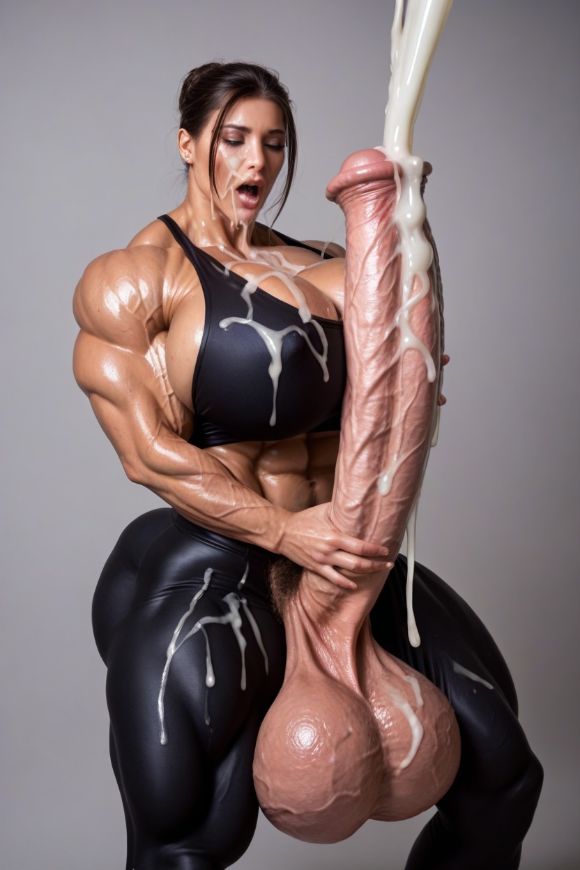 Veiny Muscles, Gigantic Errect Penis, 1 Person Shemale AI Porn
