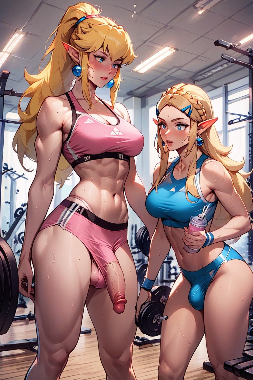 Delgada, 2 Personas, Princess Zeldabotwand Princess PeachPorno AI