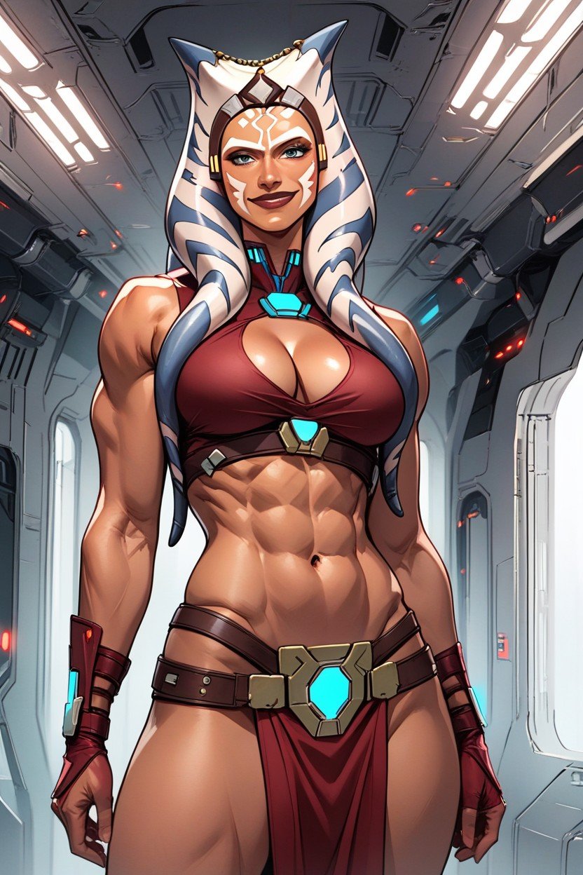 Ahsoka Tano Is Muscular, Vista Frontal, Bunda Pequena Pornografia de IA