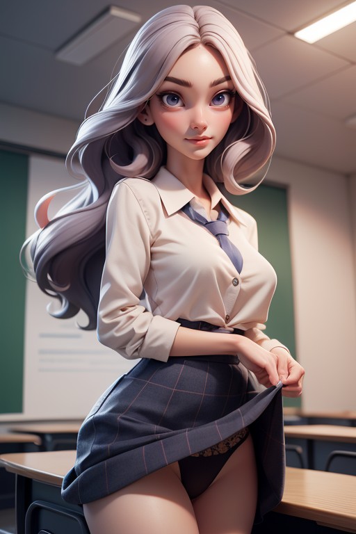 Salle De Classe, 3d (caricatura), Uniforme ScolairePorno IA