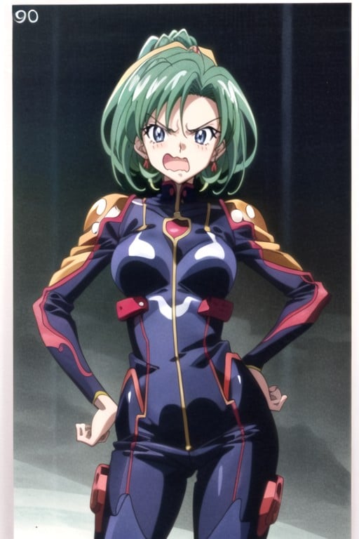 Green Hair, 90s Style , Very Short Hair AI Porn