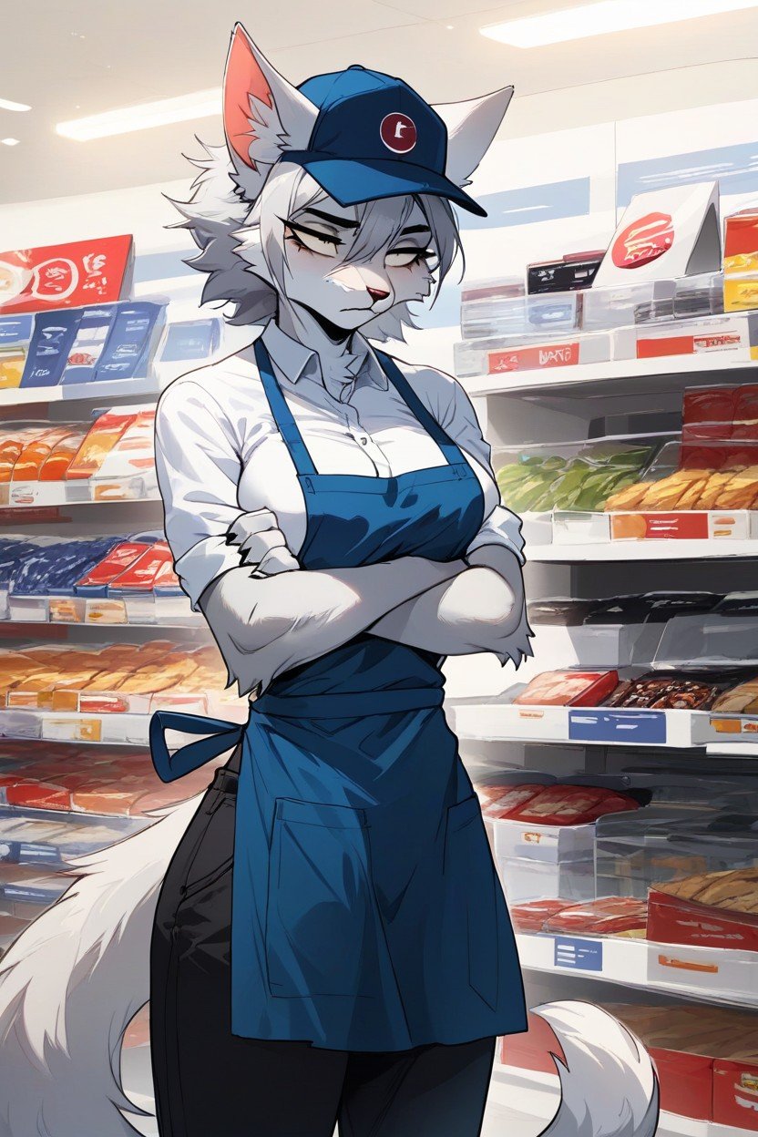 Behind Counter, Gato, VeinteañeraPorno AI Furry