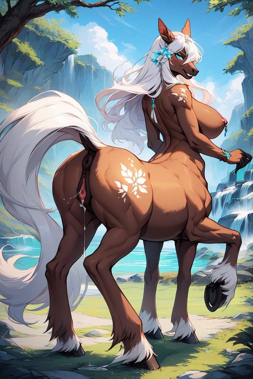 Pussy, Anus, Body Brown And White Furcentaur BodyAI兽人黄片