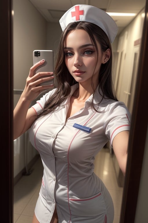 Nurse, Black Hair, Rounded Ass AI Porn