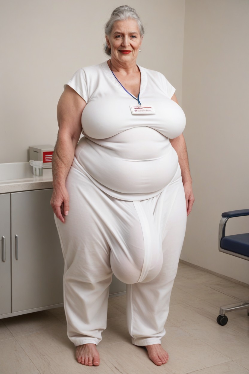 Doctors Scrubs, Curly, Extremely Hairy Arms Shemale AI Porn
