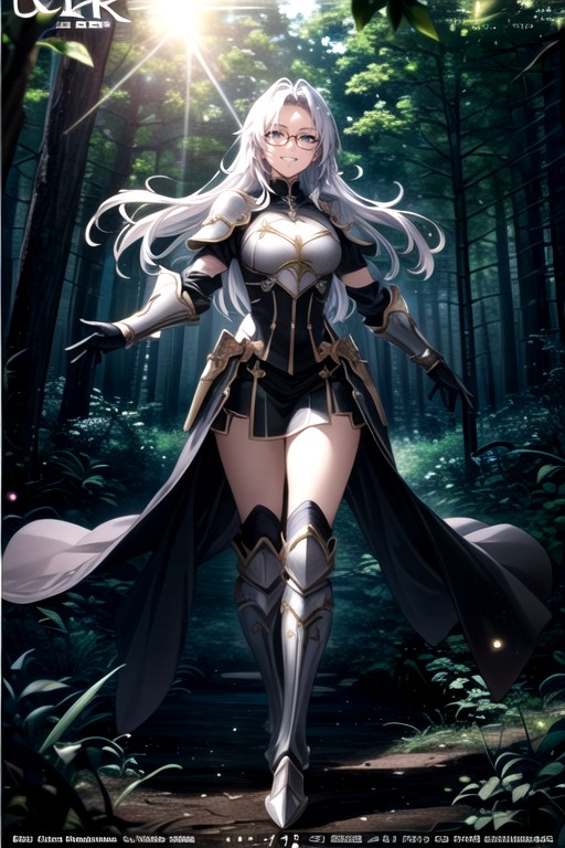 Ultra Detailed, Forest, White Hair AI Porn