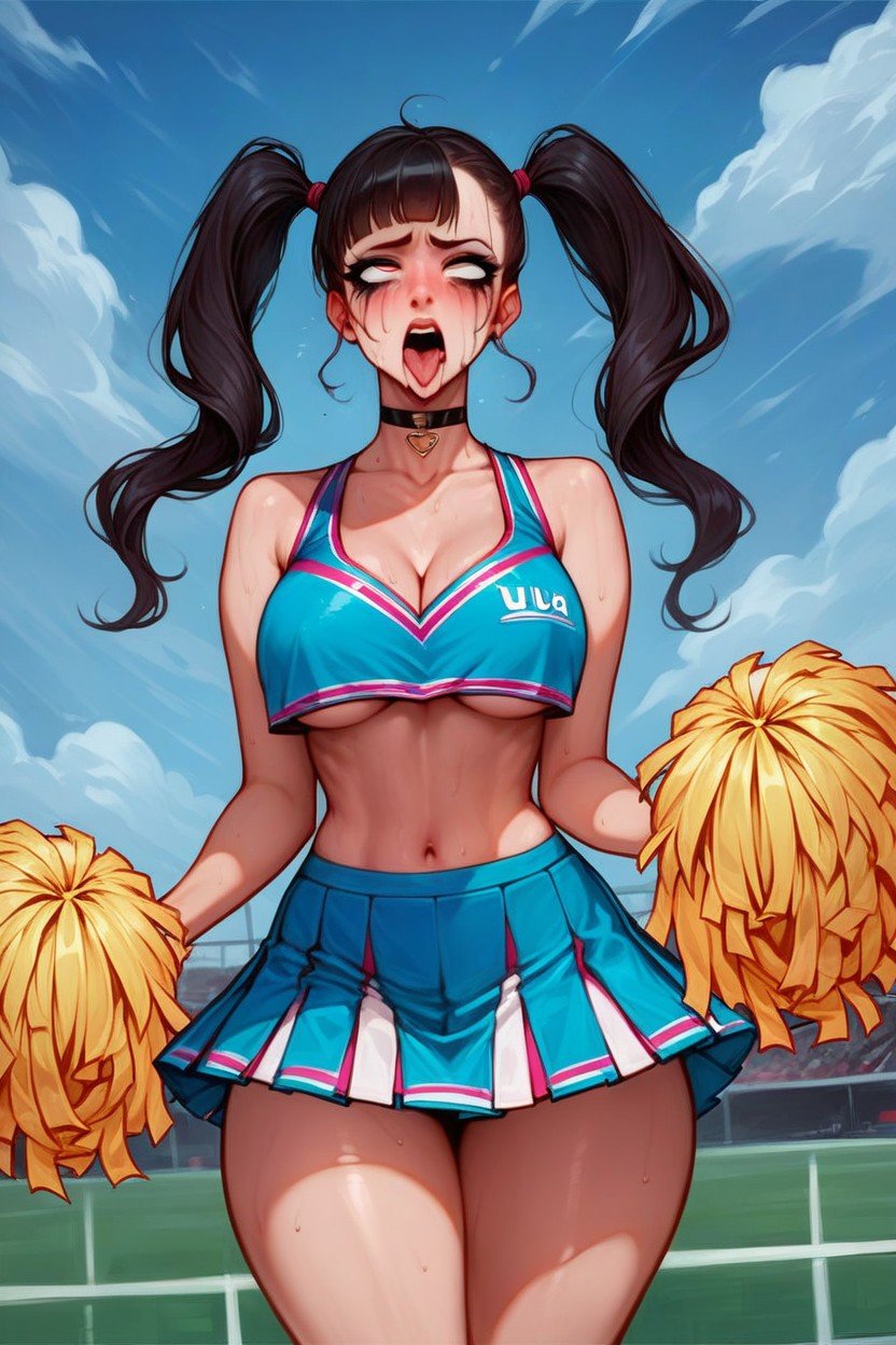 Choker, Cheerleader, Rounded Breasts Rounded AssPorno AI