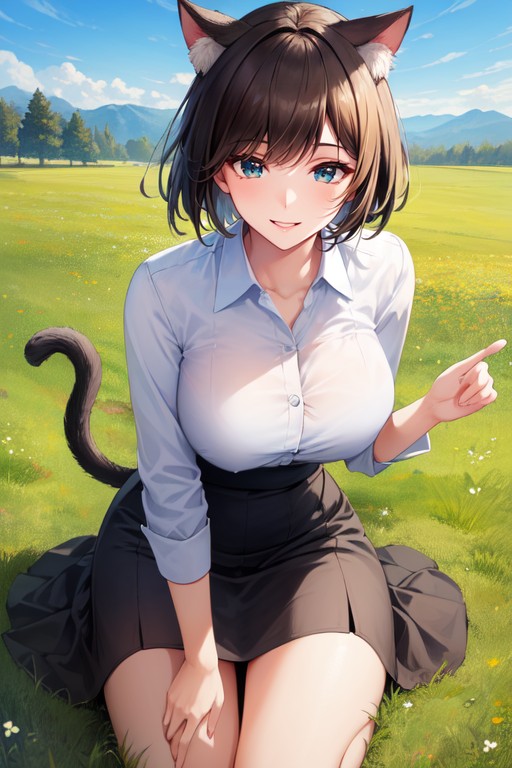 Sfw, Cat Ears, Bobcut AI Porn