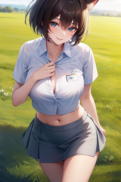 Bobcut, Overall Style Skirt, Happy Hentai AI Porn