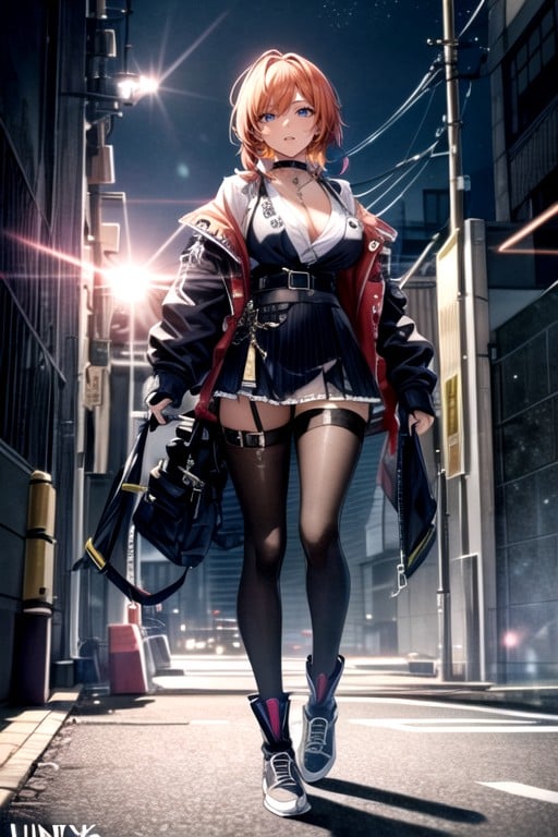 Jacket, Choker, Skirt AI Porn