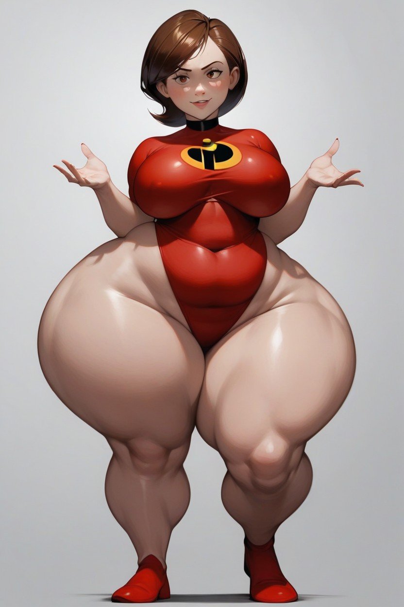 Extra Thick Elastigirl, Full Body, Extremely Bottom Heavy AI Porn