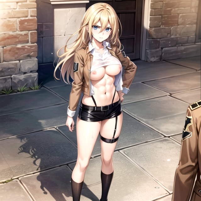 Abdominal Muscles, Historia (attack On Titan) , Navel Exposed AI Porn