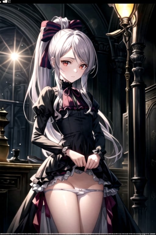 Shalltear Bloodfallen (overlord), Pulling Down Panties, Ultra Detailed Shemale AI Porn