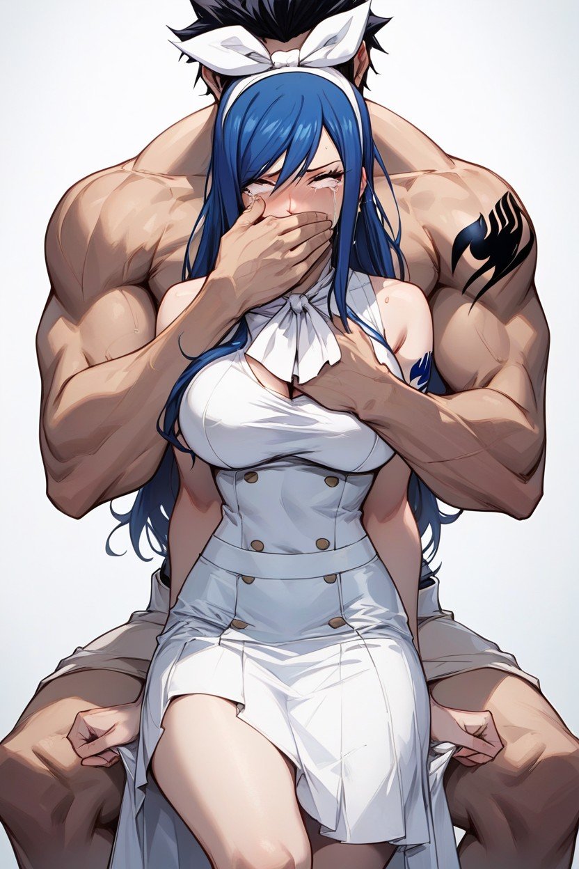 Stranger's Hand Covers Mouth With A White Handkerchief, Erzafairy Tail, Heavy EyelidsPorno AI Hentai