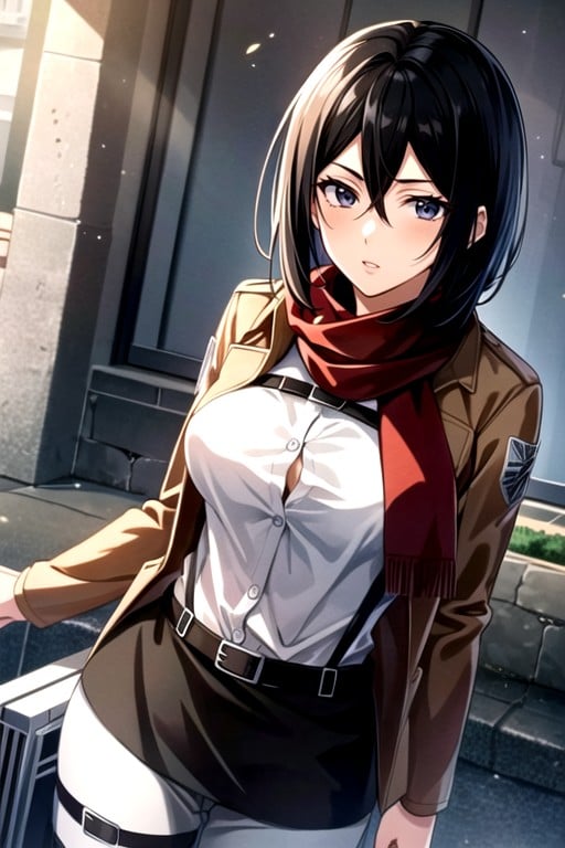 Mikasa Ackerman From Attack On Titan, Hyper Massive Breasts, MilkingPorno AI Hentai