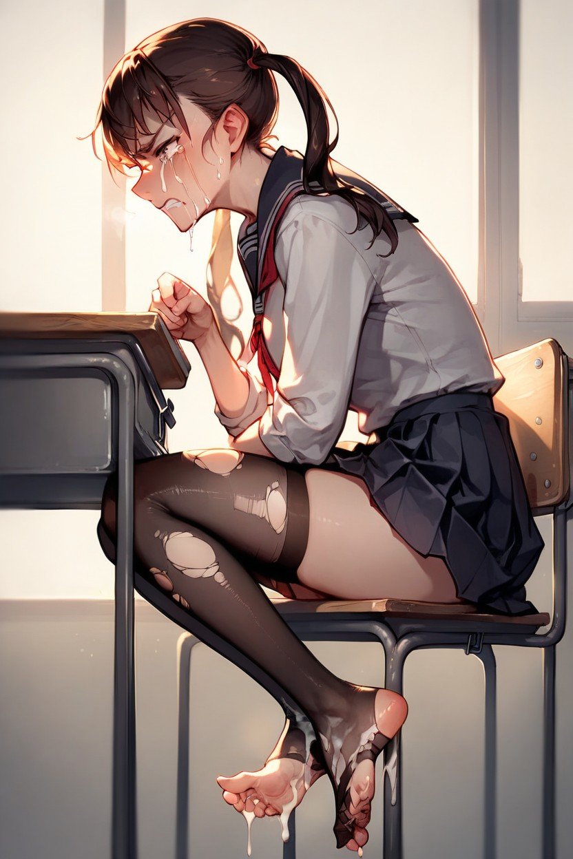 School Uniform, Cum On Face, Disgusted Pornografia de IA