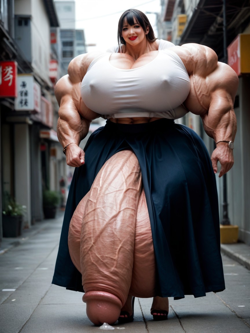 Hyper Gigantic Massive Penis, Muscular, Gigantic Shemale AI Porn