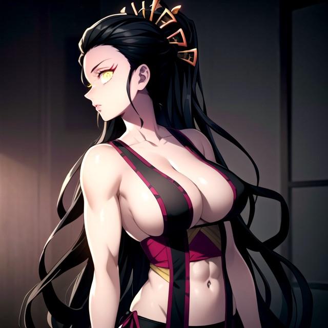 Muscular, Daki (demon Slayer), Bust Shot Hentai AI Porn