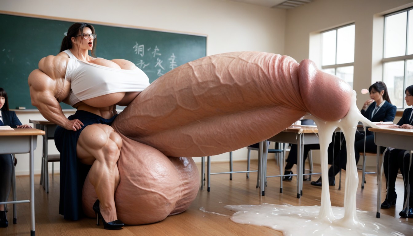 Muscular, Massive Cumshot, Hyper Gigantic Penis Shemale AI Porn