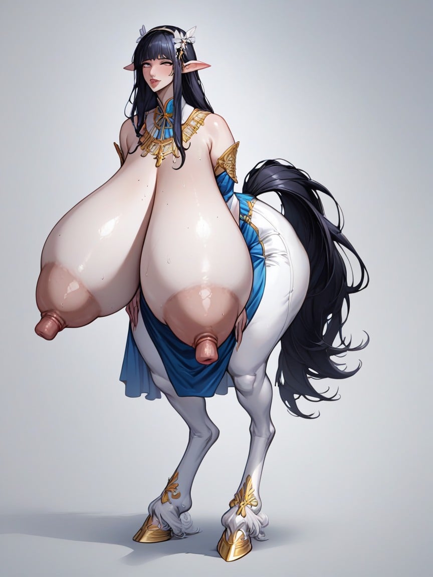 Thick Saggy Pendulous Nipples, She Is My Pet And My Mount, Best DetailedAIポルノ