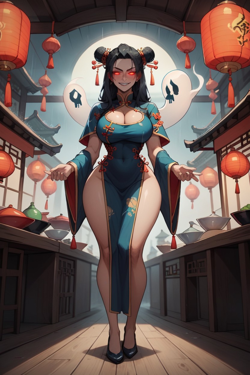 Shapely, Heavy Make-up, Chinese Hentai AI Porn