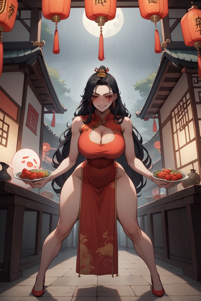 Holding Chinese Dishes, Horny, Chinese Hentai AI Porn