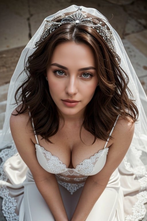 Wedding Dress, Small Breast, Skinny AI Porn