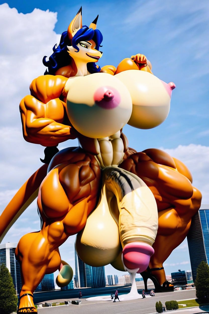 Black Hair, Face Detailed, Gigantic Furry AI Porn