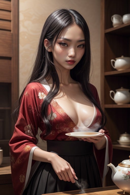 黑色, Bright Red Large Eyes, 小姐姐AI黃片