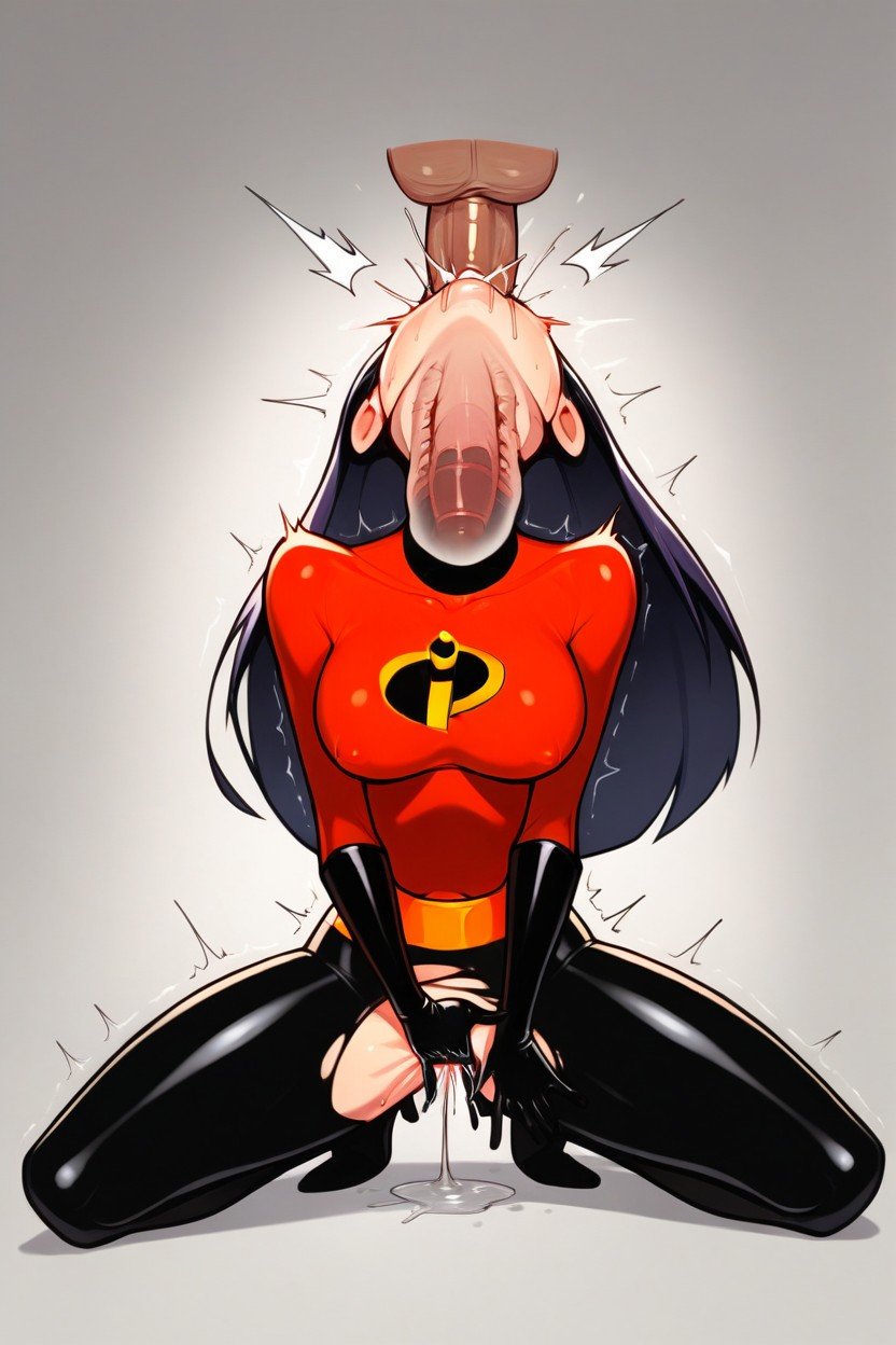 Throat Buldge, Shaking, Violet Parr From The IncrediblesAI黃漫