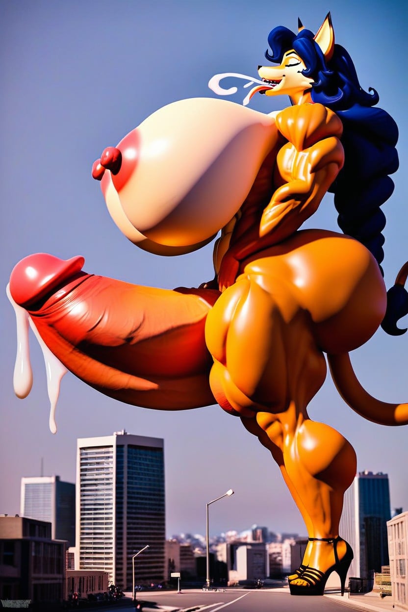 Vieny Cock, Twin Cock, Extremely Large Ass Furry AI Porn