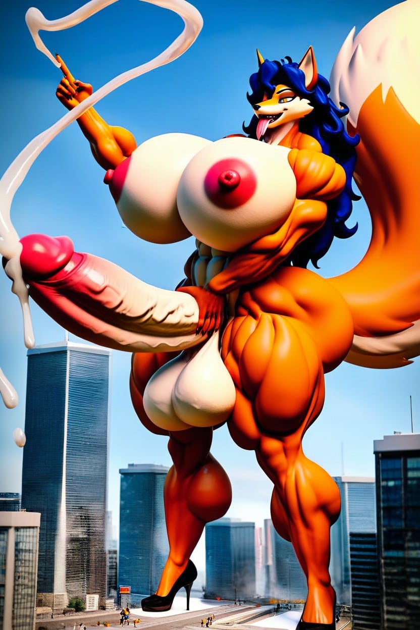 Huge Muscular Arms, Giantess, Toned Furry AI Porn