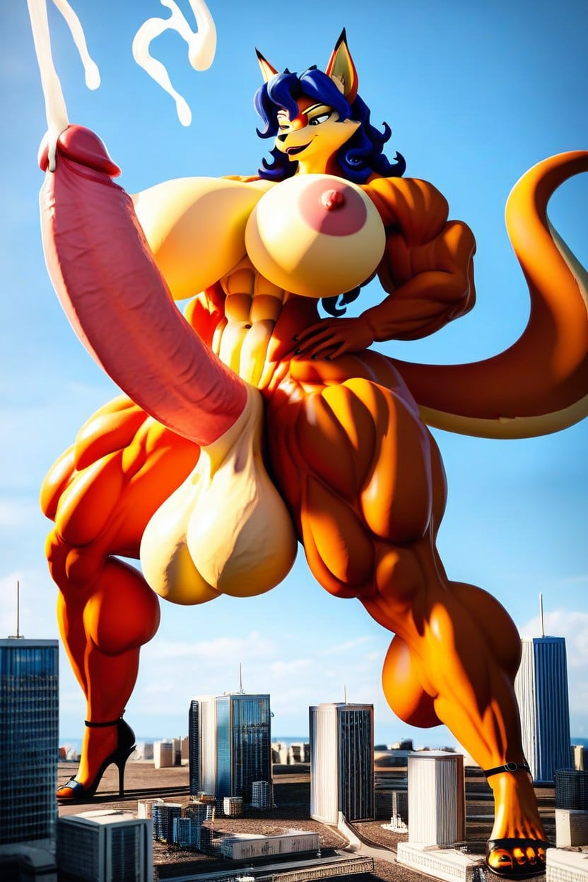 Naked, Gigantic Cock, Expansión De Senos Furry IA