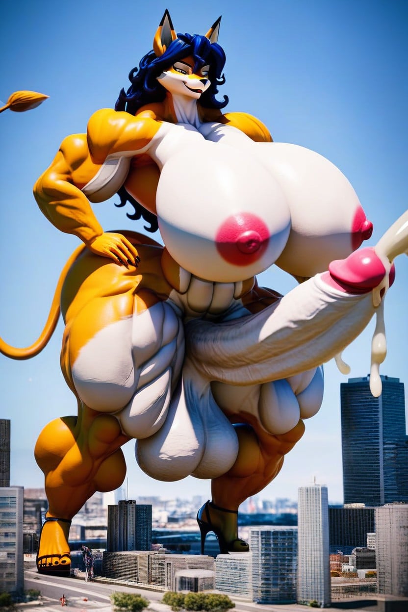 Face Detailed, Huge Cock, Toned Furry AI Porn