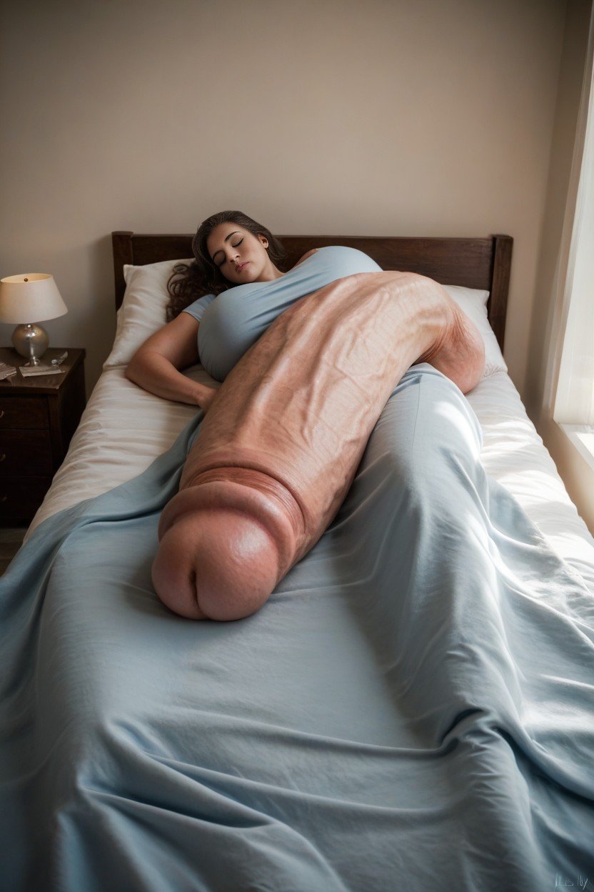 Hyper Gigantic Cock, Futa Sleeping In Bed, Hyper Gigantic Boobs Furry AI Porn
