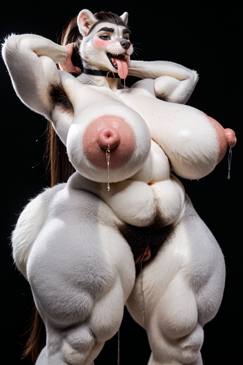 Drooling, Choker, Extremely Hairy Stomach AI Porn