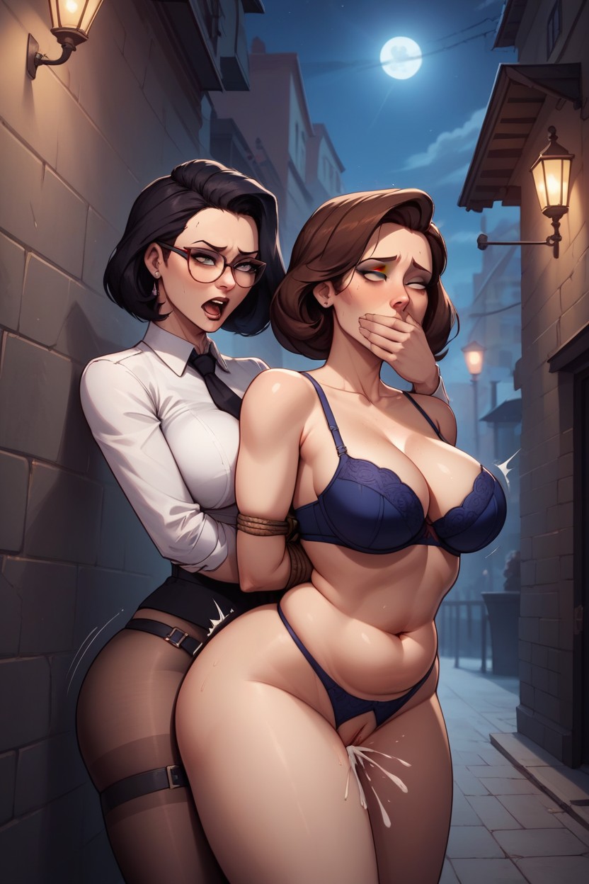 Plap Sound Effects, Hand Covering Mouth, Bust Shot AI Porn