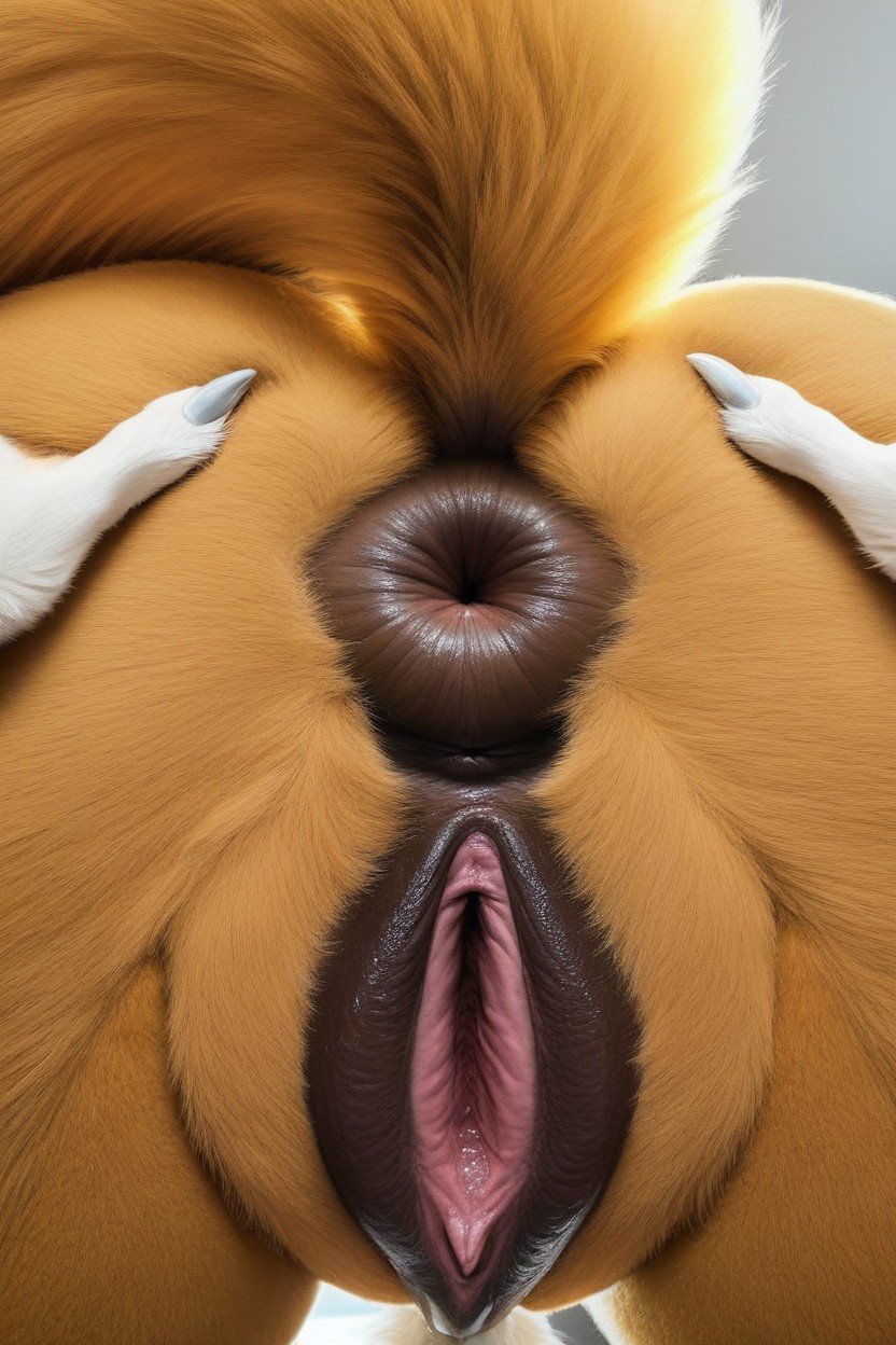 Dark Brown Anus, Massive Pussy, Massive Pony Anus Furry AI Porn